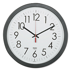 AbilityOne 6645016237483 SKILCRAFT Quartz Wall Clock, 14.5" Overall Diameter, Black Case, 1 AA (sold separately)