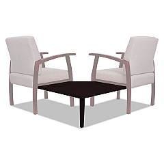 Alera Reception Lounge 700 Series Gang Table, Corner, 27.5 x 27.5, Mahogany (ALERL7628M)
