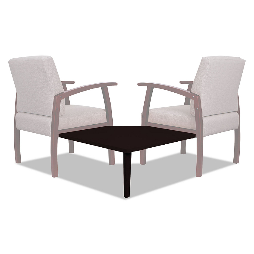 Alera Reception Lounge 700 Series Gang Table, Corner, 27.5 x 27.5, Mahogany (ALERL7628M)