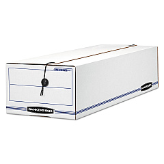 Bankers Box LIBERTY Check and Form Boxes, 9" x 24.25" x 7.5", White/Blue, 12/Carton (00018)