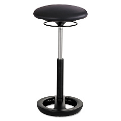 Safco Twixt Extended-Height Ergonomic Chair, Supports Up to 250 lb, 22" to 32" Seat Height, Black Seat, Black Base (3001BV)