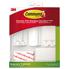 Command Picture Hanging Kit, White/Clear, Assorted Sizes, 38 Pieces/Pack (17213ES)