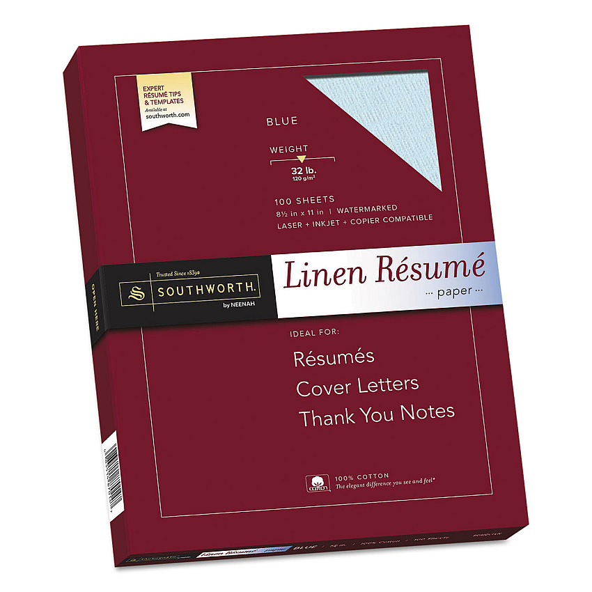 Southworth RD18BCFLN 100% Cotton Premium Weight Linen Resume Paper