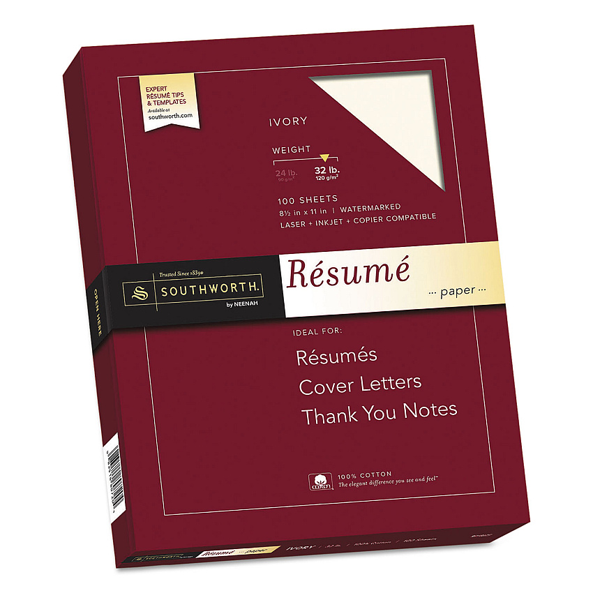 Southworth RD18ICF 100% Cotton Resume Paper