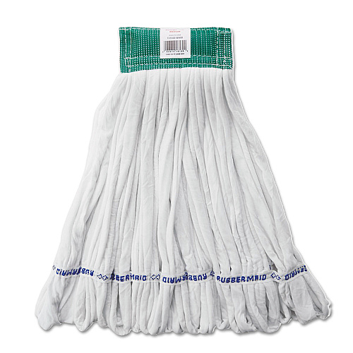 Rubbermaid Commercial Rough Floor Mop Head, Medium, Cotton/Synthetic, White, 12/Carton (T255)