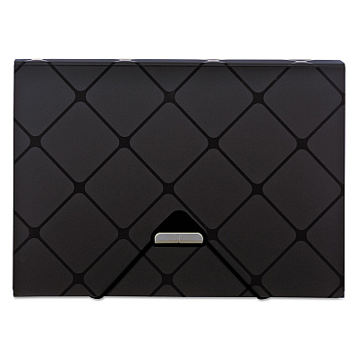 Pendaflex Poly Expanding File, 1.5" Expansion, 13 Sections, Cord/Hook Closure, 1/12-Cut Tabs, Letter Size, Black (39624BLA)