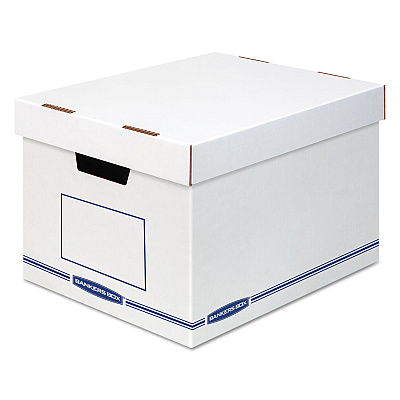 Bankers Box Organizer Storage Boxes, X-Large, 12.75" x 16.5" x 10.5", White/Blue, 12/Carton (4662401)