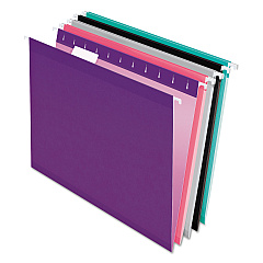Pendaflex Colored Reinforced Hanging Folders, Letter Size, 1/5-Cut Tabs, Assorted Bold Colors, 25/Box (415215ASST2)