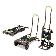 Cosco 2-in-1 Multi-Position Hand Truck and Cart, 16.63 x 12.75 x 49.25, Blue/Green (12222PBG1E)