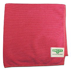 Unger SmartColor MicroWipes 4000, Heavy-Duty, 16 x 15, Red, 10/Pack (MF40R)