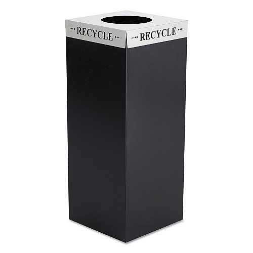 Safco Square-Fecta Lid, Recycle, 15.5w x 15.5d x 3h, Silver (2990RE)