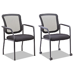 Alera TCE Series Mesh Guest Stacking Chair, 26" x 25.6" x 36.2", Black (ALEEL4314)