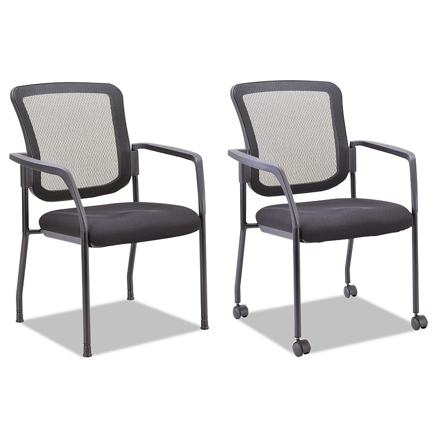 Alera TCE Series Mesh Guest Stacking Chair, 26" x 25.6" x 36.2", Black (ALEEL4314)