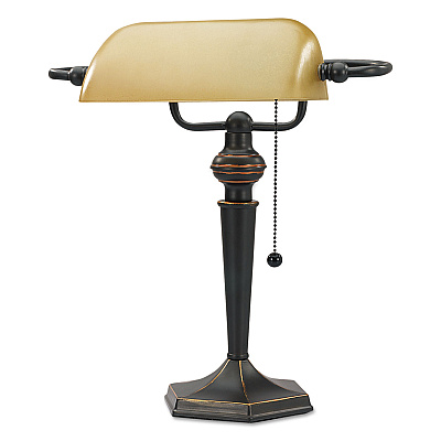 Alera Traditional Banker's Lamp, 10"w x 13.38"d x 16"h, Antique Bronze (ALELMP537BZ)