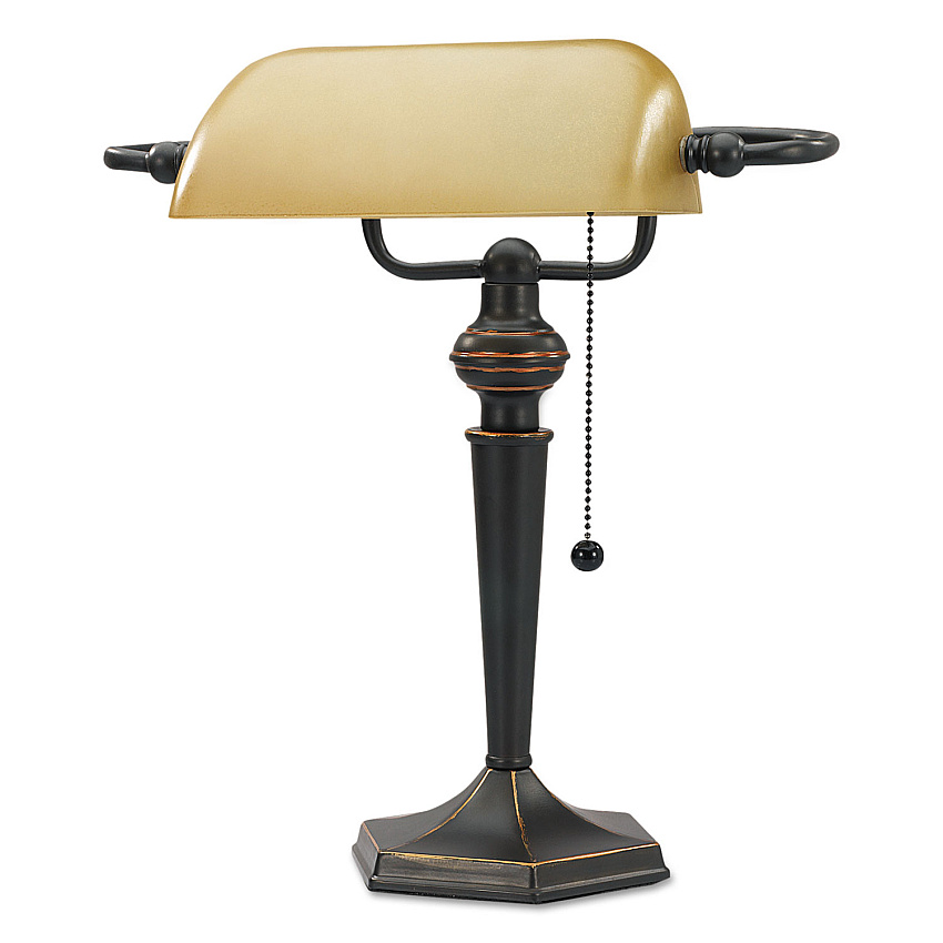 Alera Traditional Banker's Lamp, 10"w x 13.38"d x 16"h, Antique Bronze (ALELMP537BZ)