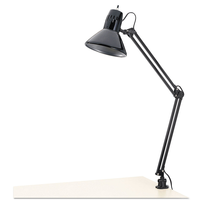 Alera Architect Lamp, Adjustable, Clamp-on, 6.75"w x 20"d x 28"h, Black (ALELMP702B)