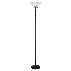 Alera Floor Lamp, 71" High, Translucent Plastic Shade, 11.25"w x 11.25"d x 71"h, Matte Black (ALELMPF72B)