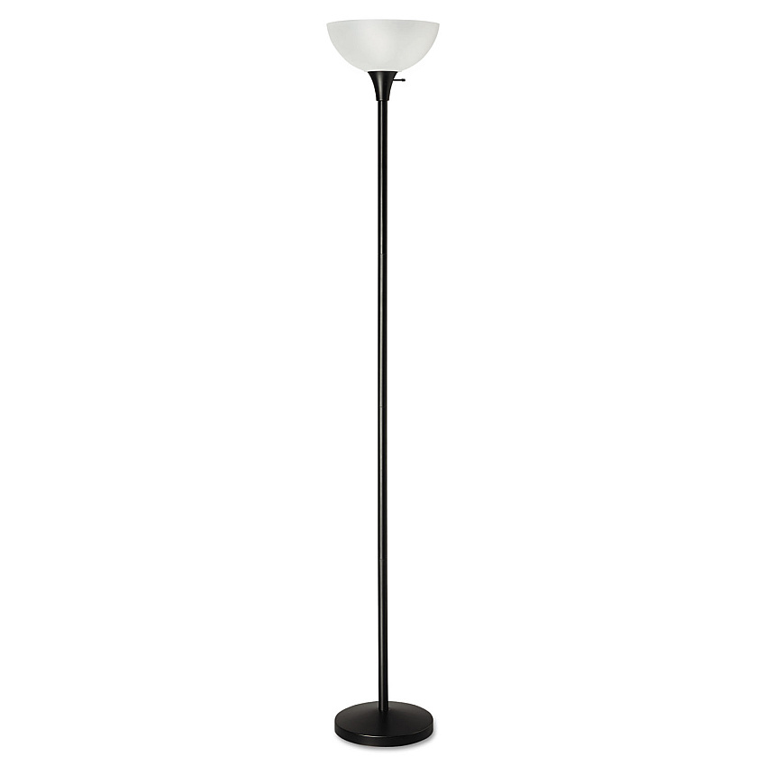 Alera Floor Lamp, 71" High, Translucent Plastic Shade, 11.25"w x 11.25"d x 71"h, Matte Black (ALELMPF72B)