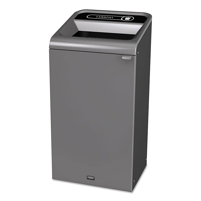 Rubbermaid Commercial Configure Indoor Recycling Waste Receptacle, 23 gal, Gray, Landfill (1961621)