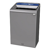 Rubbermaid Commercial Configure Indoor Recycling Waste Receptacle, 33 gal, Gray, Mixed Recycling (1961629)