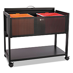 Safco Locking Top Mobile Tub File, One-Shelf, 33.25w x 17d x 27h, Black (5353BL)
