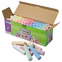 Creativity Street Sidewalk Chalk, Jumbo Stick, 4" x 1" Diameter, 12 Assorted Colors, 52/Set (1752)
