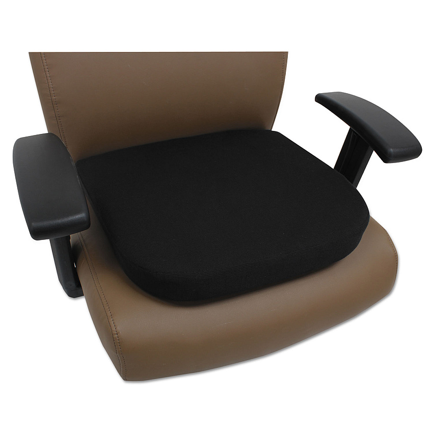 Alera Cooling Gel Memory Foam Seat Cushion, Non-Slip Undercushion Cover, 16.5 x 15.75 x 2.75, Black (ALECGC511)