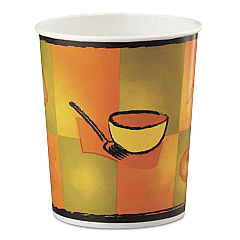 Chinet Streetside Squat Paper Food Container, Streetside Design, 16 oz, 25/Bag, 20 Bags/Carton (70316C)