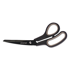 Universal Industrial Carbon Blade Scissors, 8" Long, 3.5" Cut Length, Black/Gray Offset Handle (UNV92022)