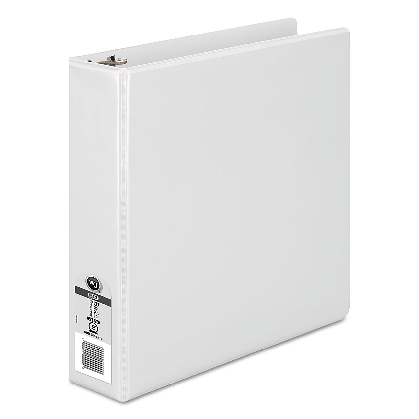Wilson Jones 362 Basic Round Ring View Binder, 3 Rings, 2" Capacity, 11 x 8.5, White (36244W)