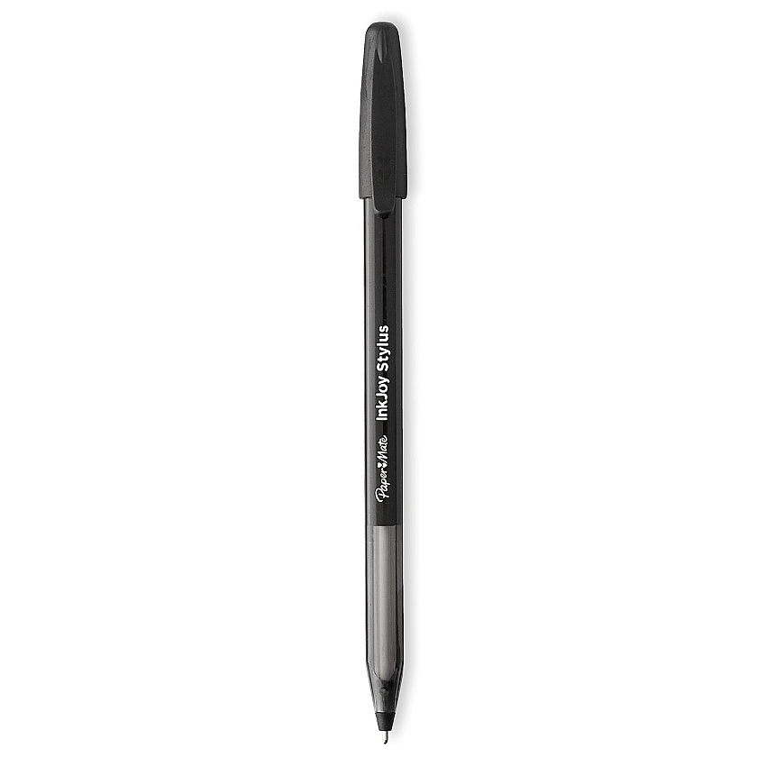 Paper Mate InkJoy 100 Ballpoint Pen/Stylus, Stick, Medium 1 mm, Black Ink, Black Barrel, Dozen (1951348)