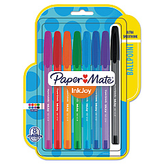 Paper Mate InkJoy 100 Ballpoint Pen, Stick, Medium 1 mm, Eight Assorted Ink and Barrel Colors, 8/Pack (1945932)