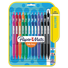 Paper Mate InkJoy 300 RT Ballpoint Pen Retractable, Medium 1 mm, Assorted Ink and Barrel Colors, 24/Pack (1945926)