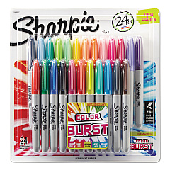 Sharpie Fine Tip Permanent Marker, Fine Bullet Tip, Assorted Limited Edition Color Burst and Classic Colors, 24/Pack (1949557)