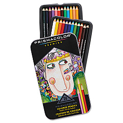 Prismacolor Premier Colored Pencil, 3 mm, 2B (#1), Assorted Lead/Barrel Colors, 24/Pack (3597THT)