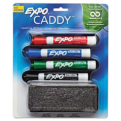 EXPO Whiteboard Caddy Set, Broad Chisel Tip, Assorted Colors, 4/Set (1785294)