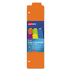 Avery Tabbed Snap-In Bookmark Plastic Dividers, 5-Tab, 11.5 x 3, Assorted, 1 Set (24908)