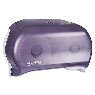 San Jamar VersaTwin Tissue Dispenser, 8 x 5 3/4 x 12 3/4, Transparent Black Pearl (R3600TBK)