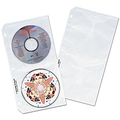 C-Line Deluxe CD Ring Binder Storage Pages, Standard, Stores 4 CDs, 10/Pack (61958)