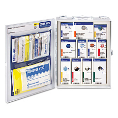 First Aid Only ANSI 2015 SmartCompliance Food Service Cabinet w/o Medication, 25 People, 94 Pieces, Metal Case (90658021)