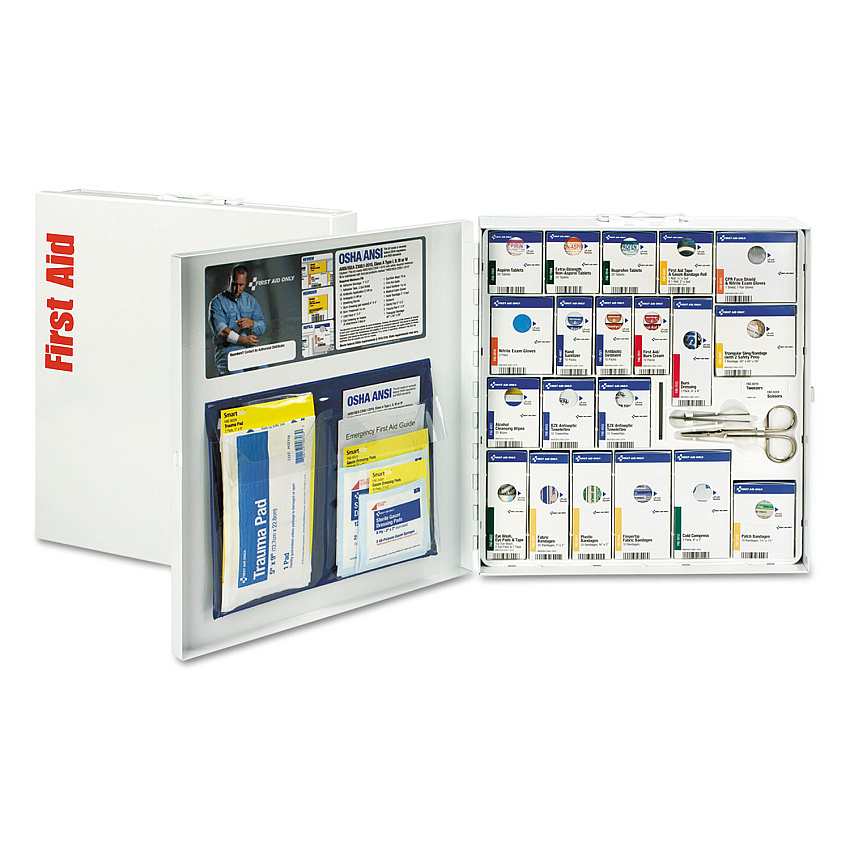 First Aid Only ANSI 2015 SmartCompliance General Business First Aid Station for 50 People, 241 Piece, Metal Case (746000021)