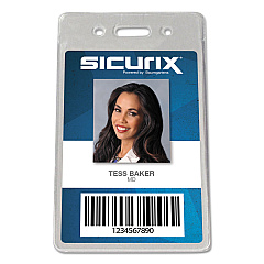 Sicurix Proximity Badge Holder, Vertical, 2 1/2w x 4 1/2h, Clear, 50/Pack (47820)