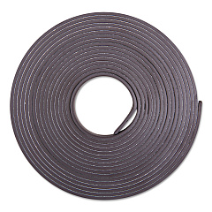 ZEUS Adhesive-Backed Magnetic Tape, Black, 1/2" x 10ft, Roll (66010)
