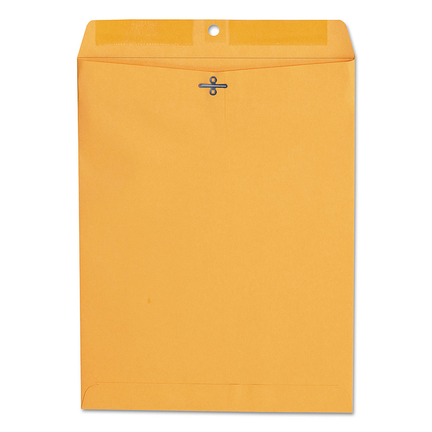 Universal Kraft Clasp Envelope, 28 lb Bond Weight Paper, #97, Square Flap, Clasp/Gummed Closure, 10 x 13, Brown Kraft, 100/Box (UNV35267)