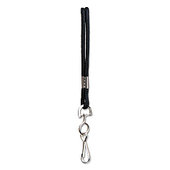 SICURIX Rope Lanyard, Metal Hook Fastener, 36" Long, Nylon, Black (68909)