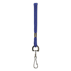 SICURIX Rope Lanyard, Metal Hook Fastener, 36" Long, Nylon, Blue (68903)