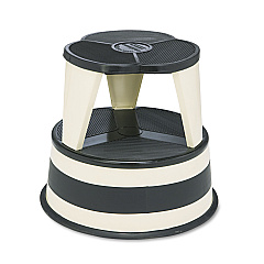 Cramer Kik-Step Steel Step Stool, 2-Step, 350 lb Capacity, 16" dia. x 14.25h, Sand (100119)