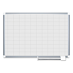 MasterVision Grid Planning Board, 48 x 36, 2 x 3 Grid, White/Silver (MA0593830)