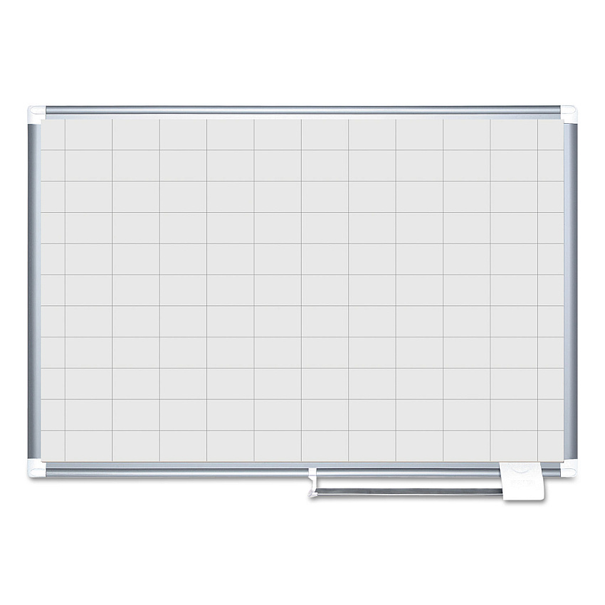 MasterVision Grid Planning Board, 48 x 36, 2 x 3 Grid, White/Silver (MA0593830)