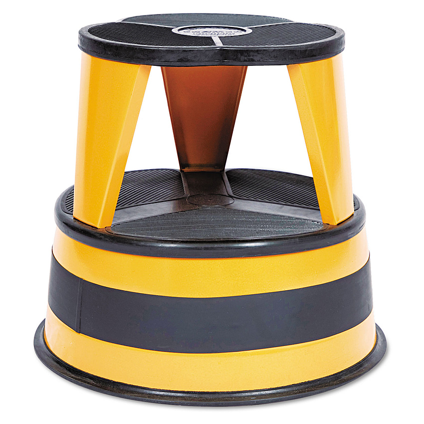 Cramer Kik-Step Steel Step Stool, 2-Step, 350 lb Capacity, 16" dia. x 14.25h, Orange (100130)
